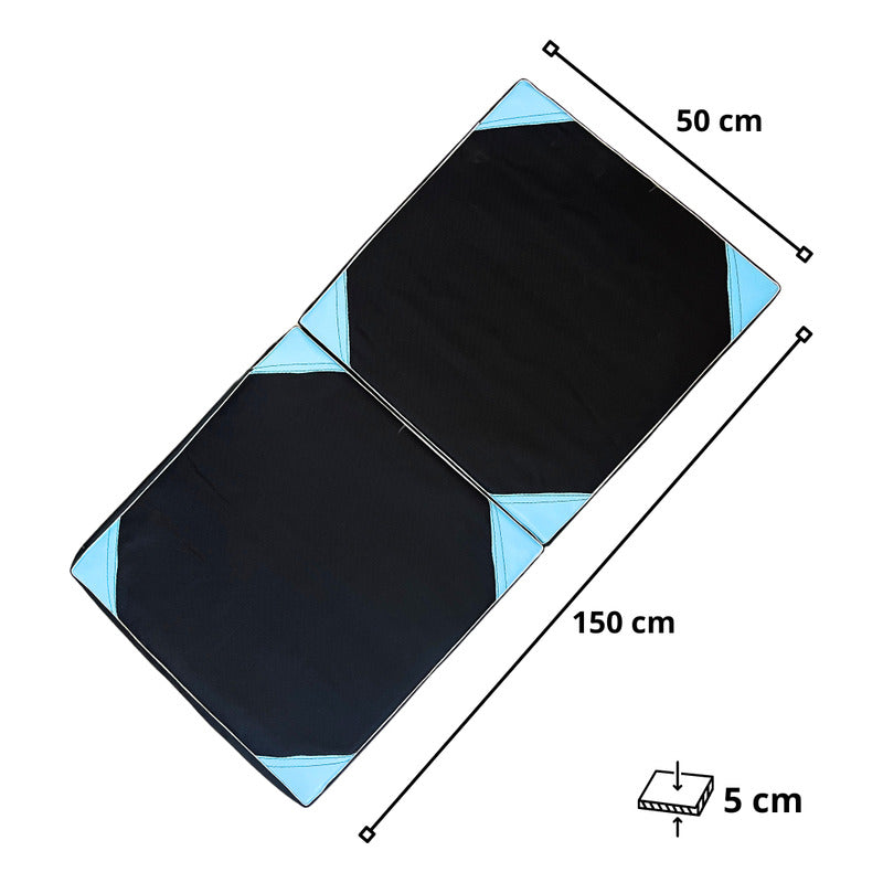 Colchoneta Deportiva Tela Lona Oxford 150x50x5cm /ejercicio Negro