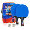 Pack X2 Paletas Loki De Ping Pong + 2 Pelotas + Estuche Colo