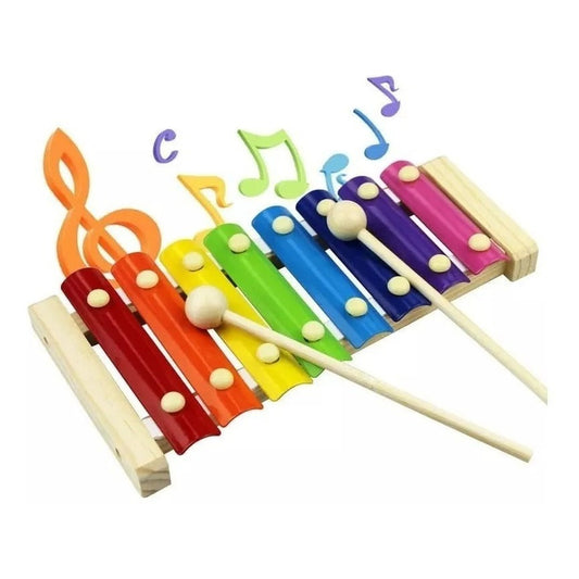 Xilofono De Madera 8 Notas Musical Juguete Niños Importado Variado