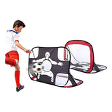 Arco Portería De Futbol 5 Tiros Doble Uso Entrenamiento Negro, Rojo Y Blanco
