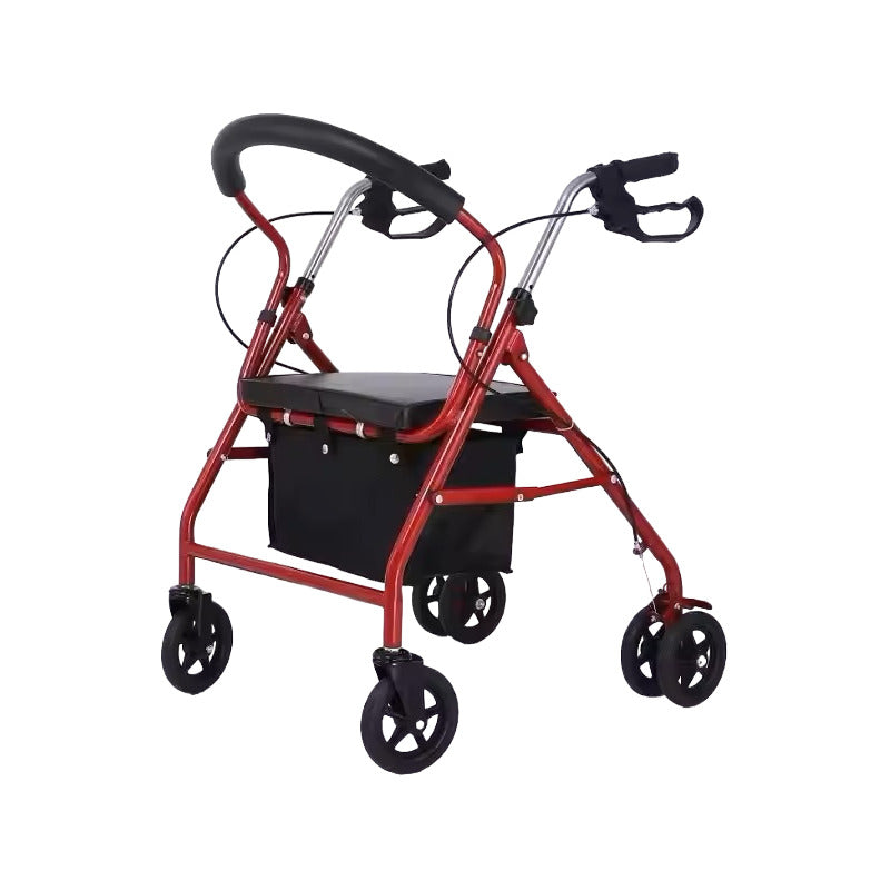Andador Burrito Con Asiento 4 Ruedas Plegable Liviano Burdeo