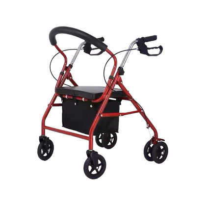 Andador Burrito Con Asiento 4 Ruedas Plegable Liviano Burdeo