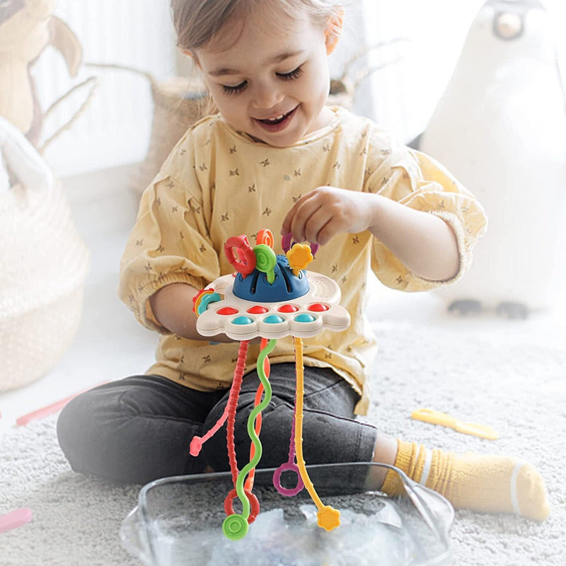 Juguetes Sensoriales Para Bebés Montessori 4 En 1 Multiuso Azul