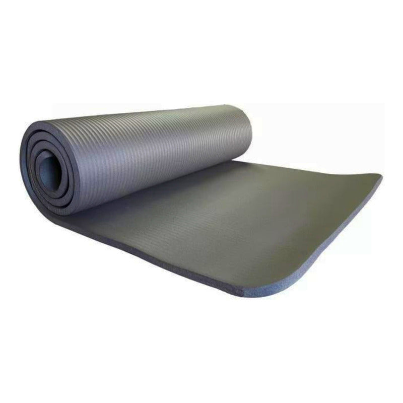 Mat De Yoga Alfombra Espesor 10mm Extra Resistente (gruesa) Gris