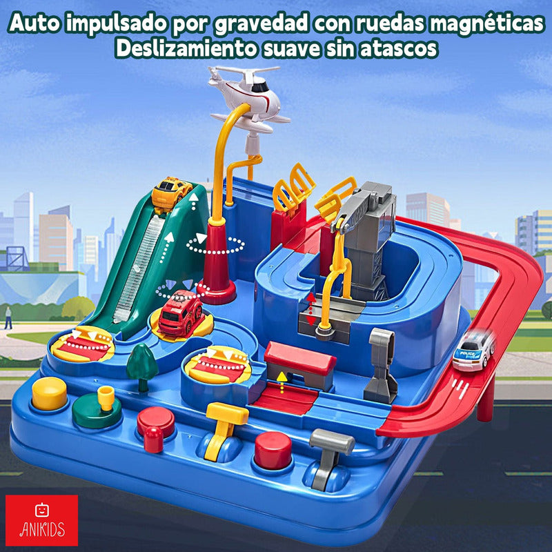 Pista De Autos Interactiva Aventura Juguete Educativo Niños Azul