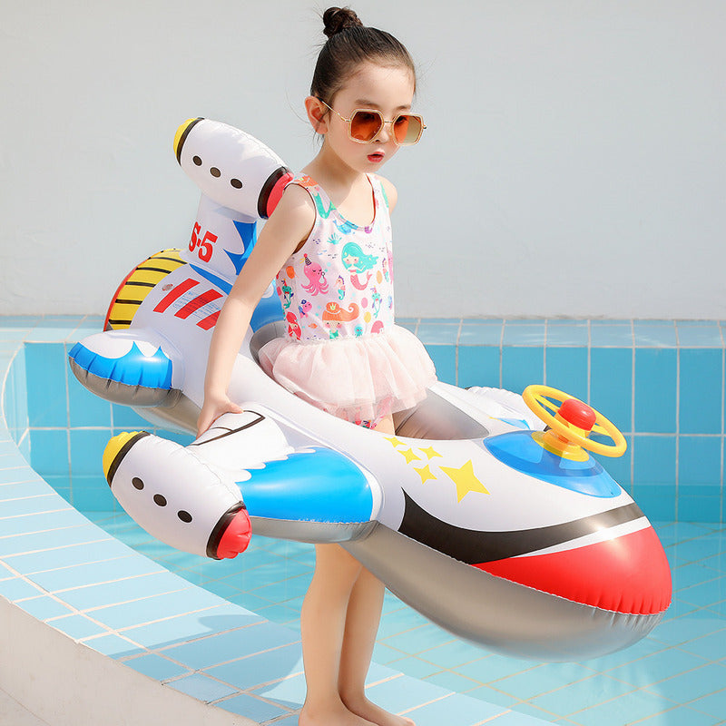 Flotador Inflable Con Manubrio Avion Playa Piscina Bebes