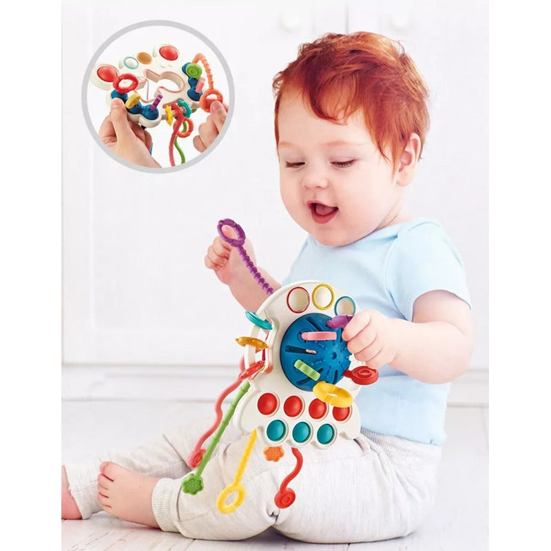 Juguetes Sensoriales Para Bebés Montessori 4 En 1 Multiuso Azul
