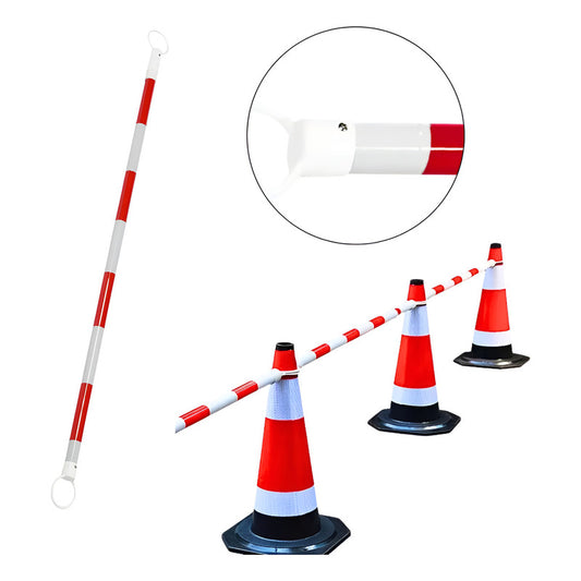 Barra de Unión para Conos de Tráfico Extensible 2m - Rojo y Blanco