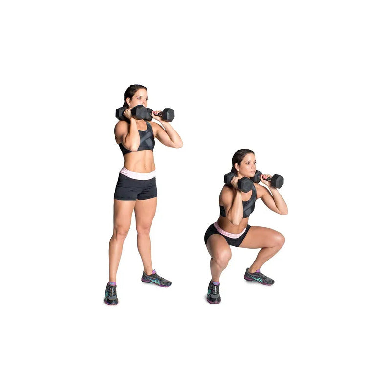 Pack 2 Mancuernas 3kg Hexagonales Total 6 Kg Negro Negro