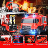 Auto A Control Remoto Transformer Bombero Lanza Agua