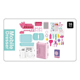 Maletín Tocador De Juguete 3 En 1 Con Accesorios Rosa 35pcs Rosa