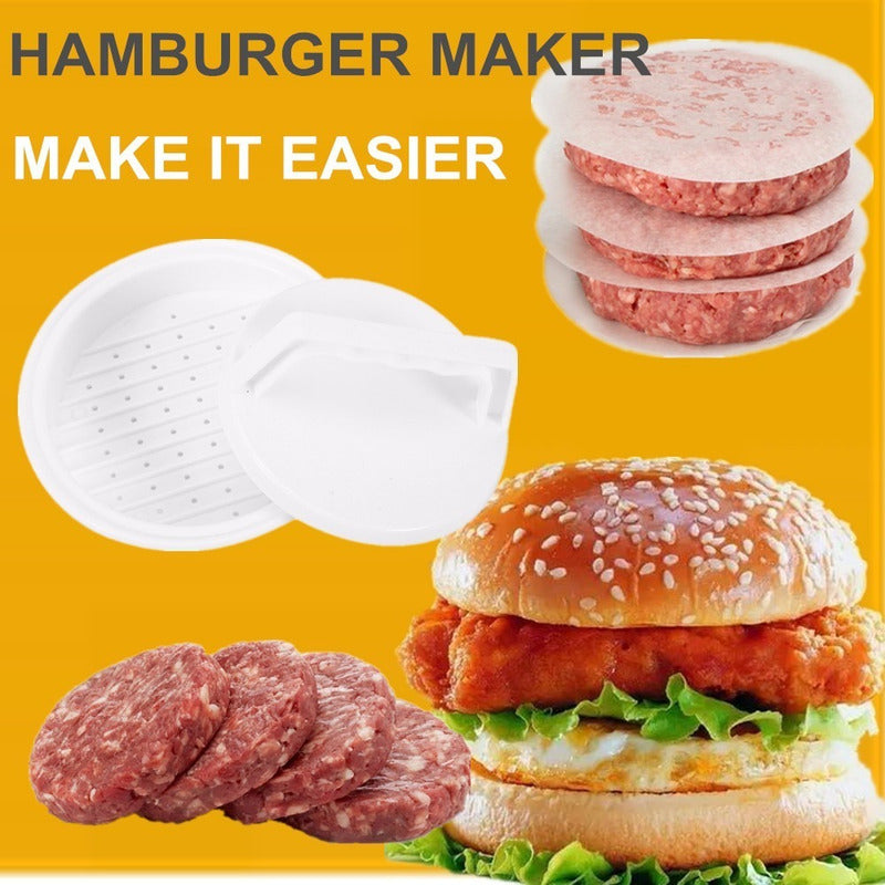 Molde Hamburguesa Preparar Prensa Cocinar Burger Blanco