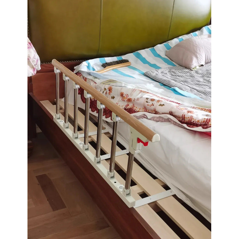 Baranda Seguridad Plegable De Cama Adulto Mayor Niños Xl Café