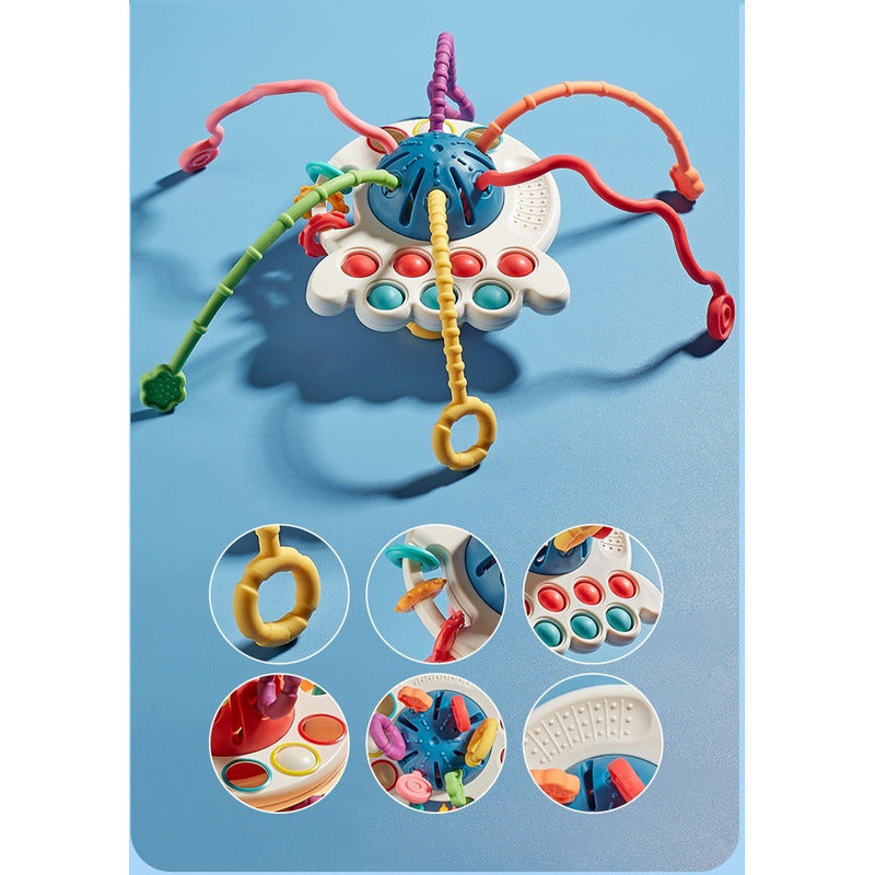 Juguetes Sensoriales Para Bebés Montessori 4 En 1 Multiuso Azul
