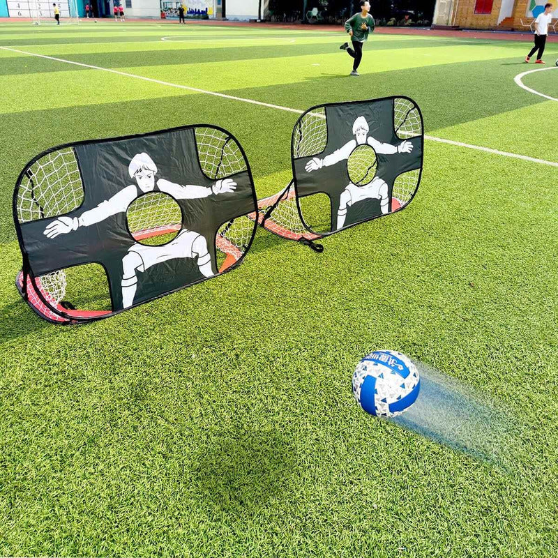 Arco Portería de Fútbol 5 Doble Uso para Entrenamiento - Negro/Rojo/Blanco