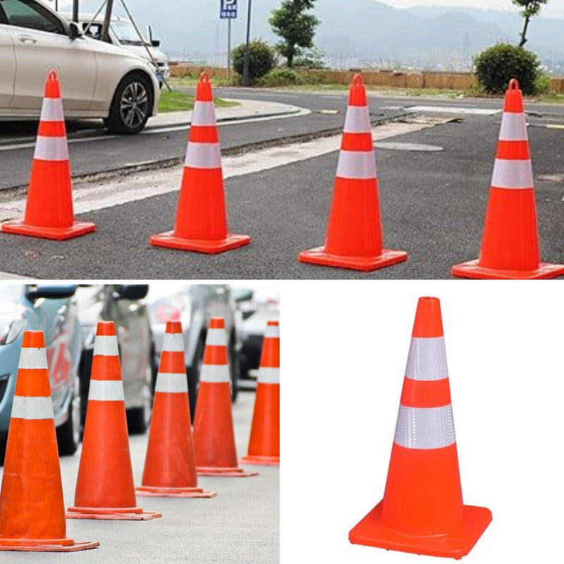 Cono De Seguridad Trafico 70 Cm, 2 Cintas Reflectivas Cono Anaranjado Reflectante