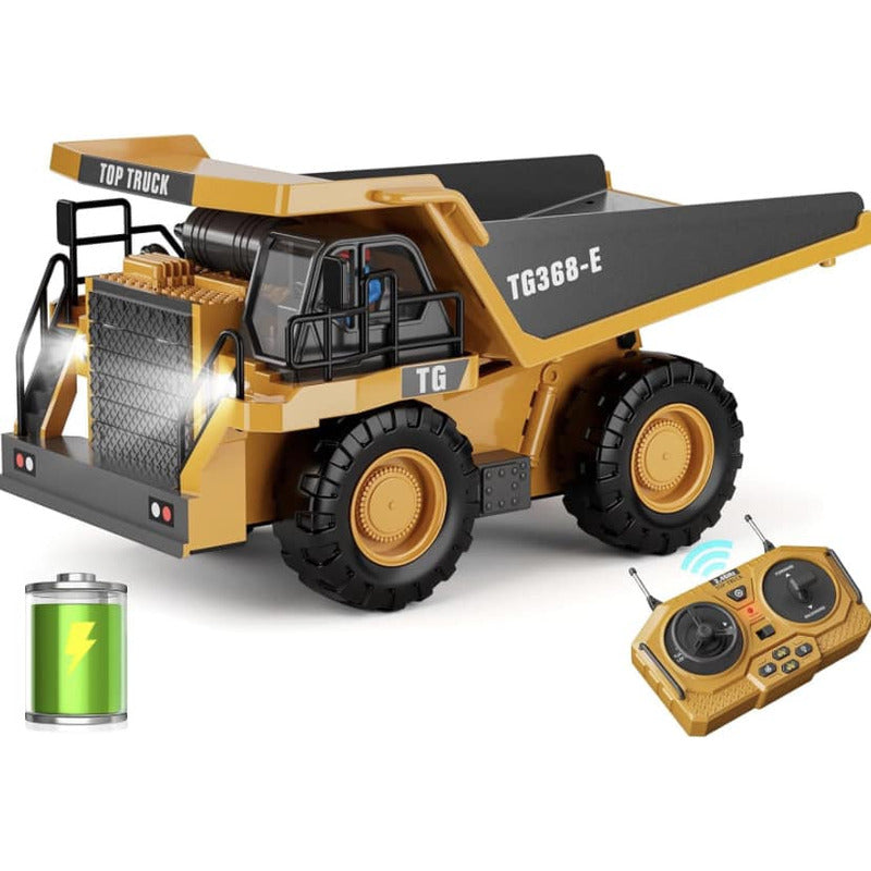 Camión Radio Control Tolva Radio De 2,4 Ghz Volquete Rc 4wd Amarillo Tolva