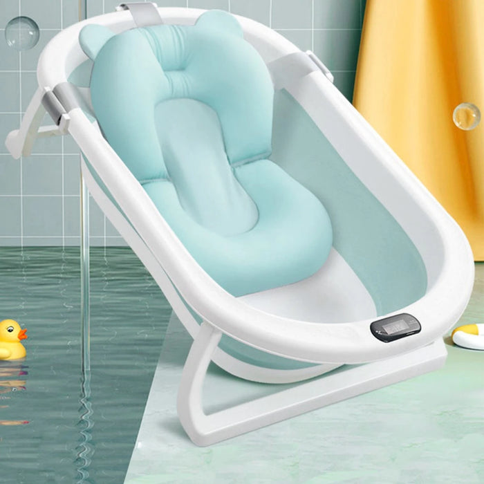 Tina de Baño Plegable Portátil con Cojín para Bebés