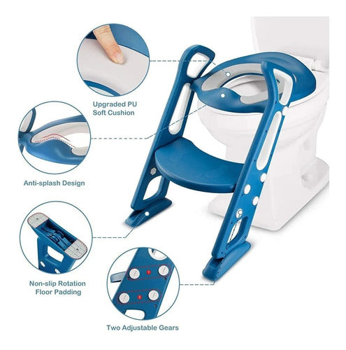 Adaptador Wc Escalera Asiento De Baño Para Niños Color Azul, Rojo