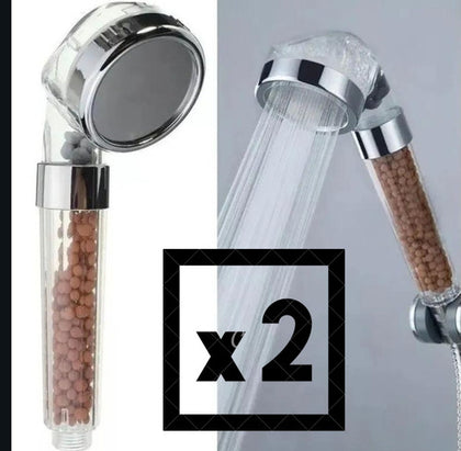 2 X Cabezal Ducha Teléfono Mango Filtro Ahorro Agua Purific