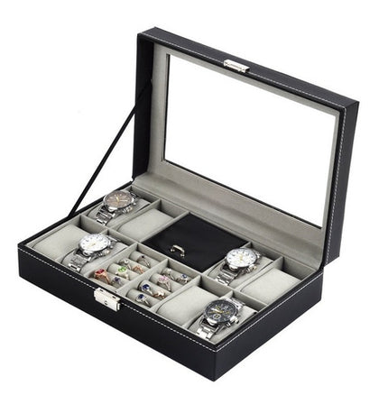Caja Exhibidor Organizador De Relojes Y Joyas Ecocuero